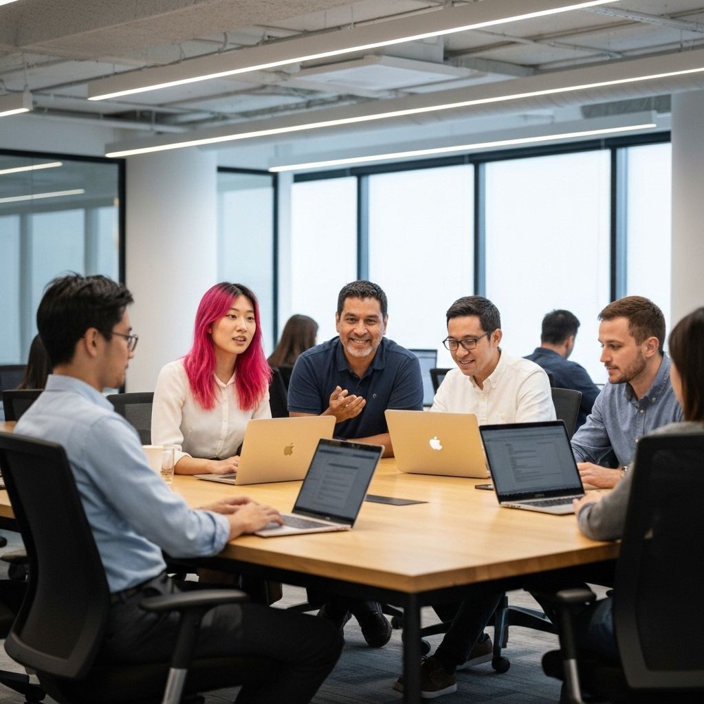 Tech professionals collaborating in modern Sydney office